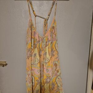 Roxy Backless Dress - Yellow and Pink